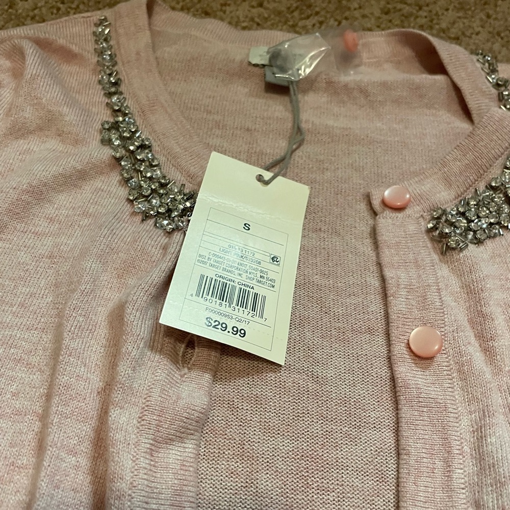 A New Day Pink Bedazzled Cardigan BNWT